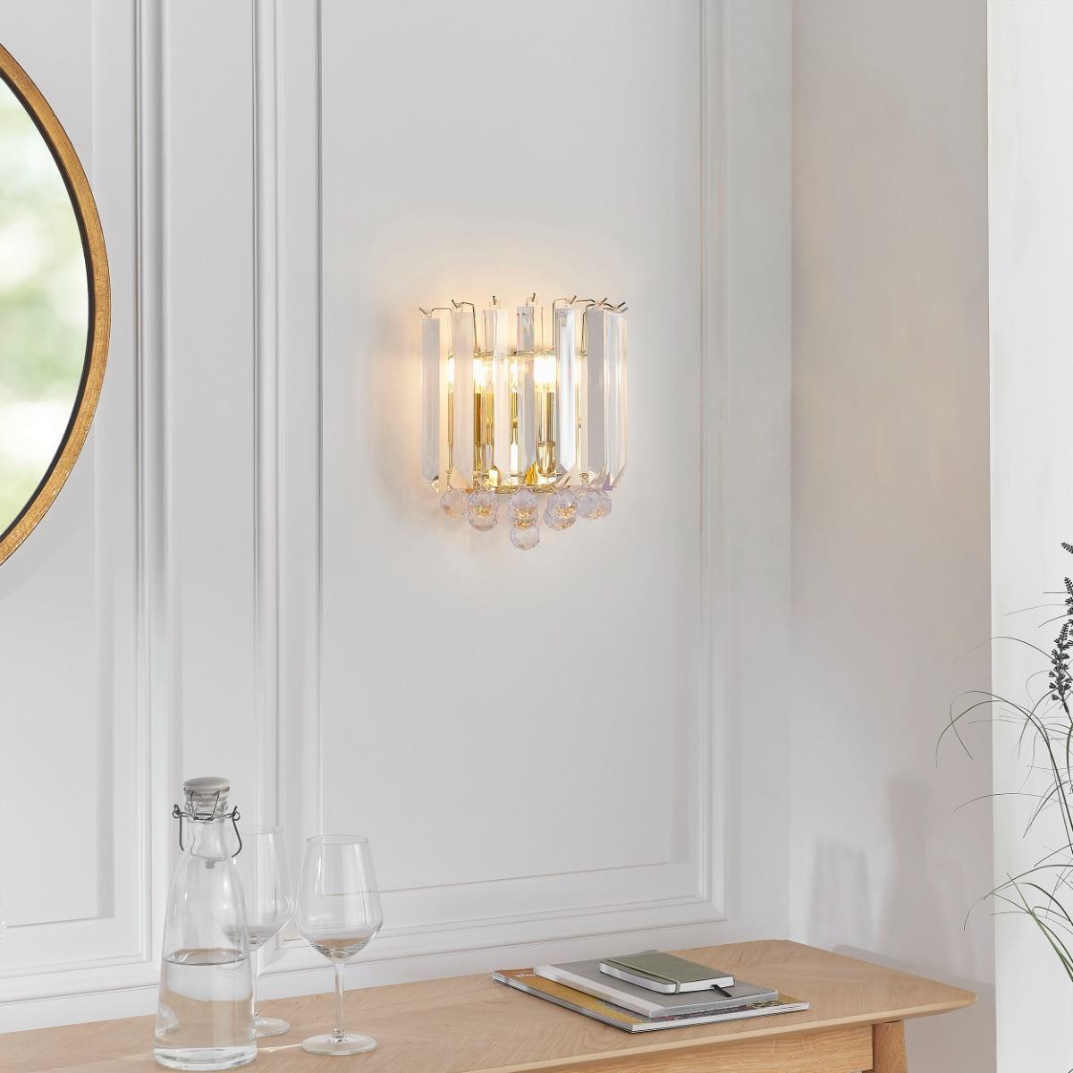 Endon FARGO-WBBP Fargo Acrylic and Brass Wall Light