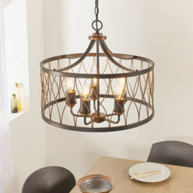 Endon 61498 Heston Ceiling Pendant Light in Matt Black and Rustc Bronze Finish