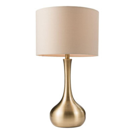 Endon 61191 Piccadilly Soft Brass Touch Table Lamp with Taupe Shade