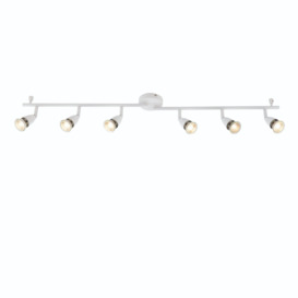 Saxby Lighting 61002 Amalfi 6 Light Bar Ceiling Spotlight In Gloss White Finish