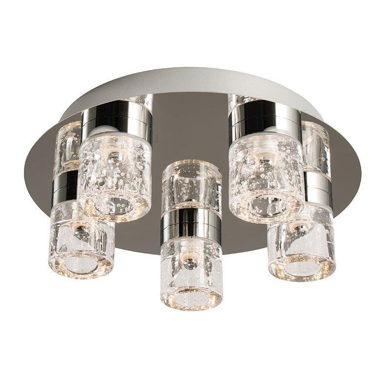 Endon 61358 Imperial Ceiling Flush Light with Glass Shades IP44