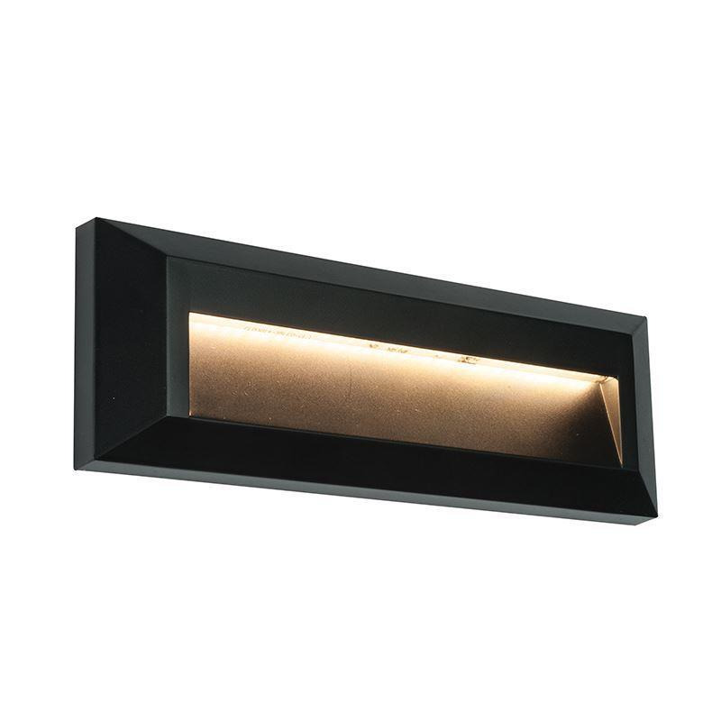 Saxby 61214 Severus Rectangle - Horizontal Outdoor Wall Light in Black