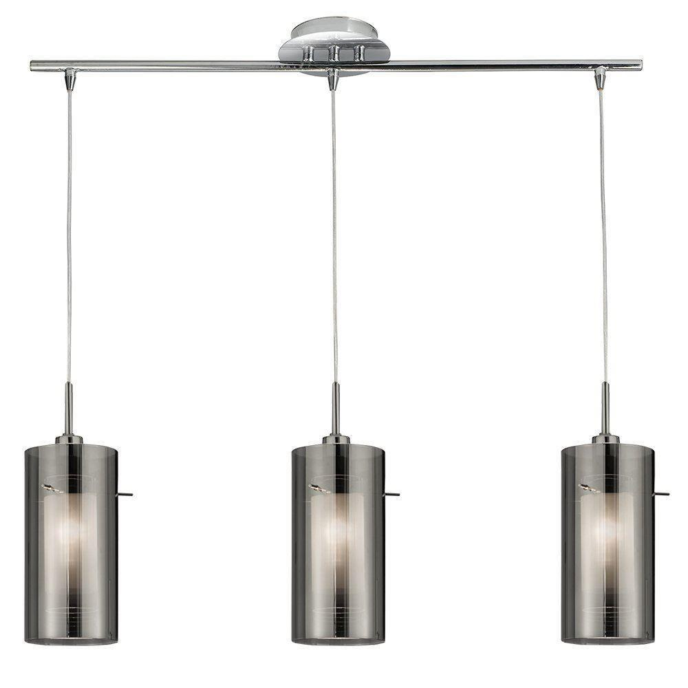 Searchlight 3303-3SM Duo 2 Bar 3 Light Ceiling Pendant with Cylinder Shades