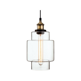 Firstlight Modern Vintage Style Glass Ceiling Pendant Light Shade - 3475AB