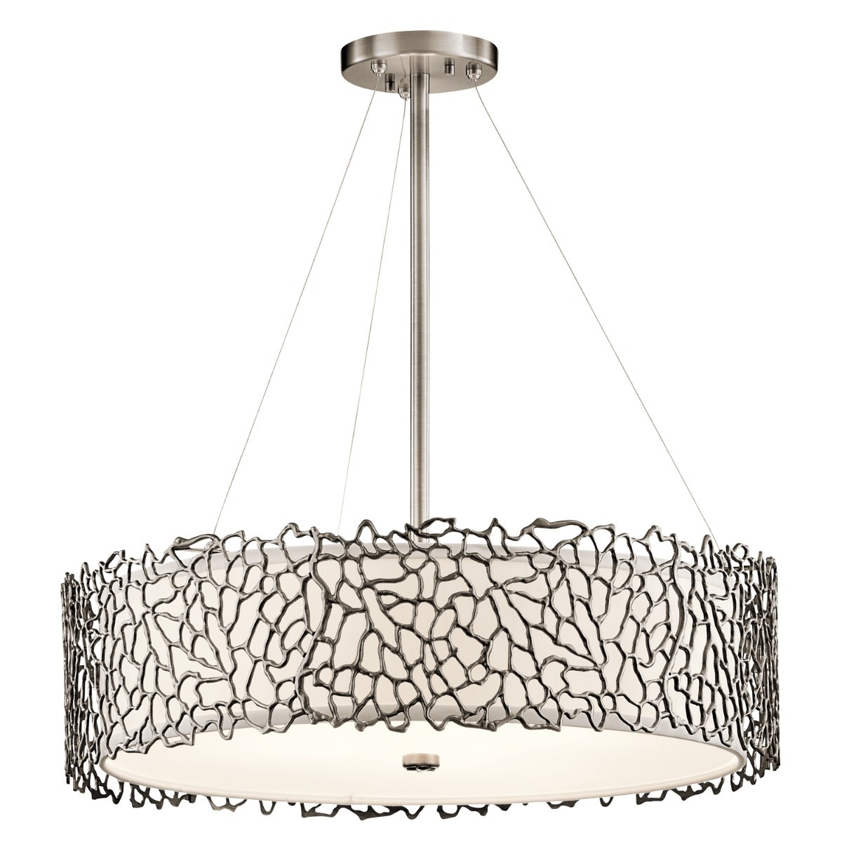 KL-SILVER-CORAL-P-B Silver Coral Large Pendant Ceiling Light