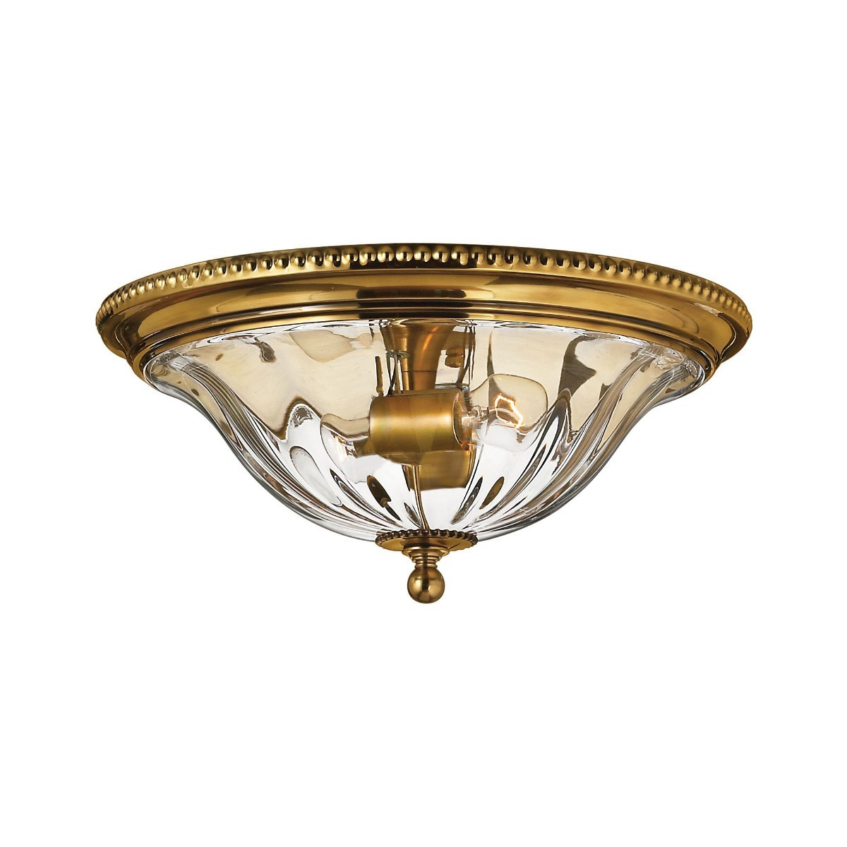 HK-CAMBRIDGE-F-A Cambridge Solid Brass and Glass Flush Ceiling Light