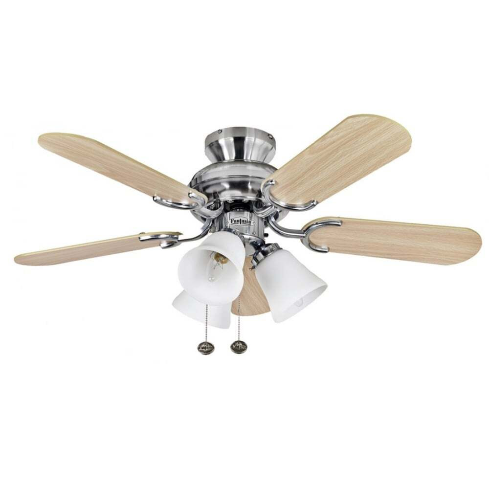 "Fantasia 110187 Capri 36"" Ceiling Fan In Stainless Steel With Belmont Light"