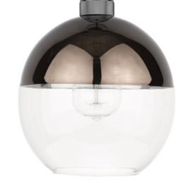 Dar RUE6563 Rue Easy Fit Pendant Light In Bronze And Clear Glass