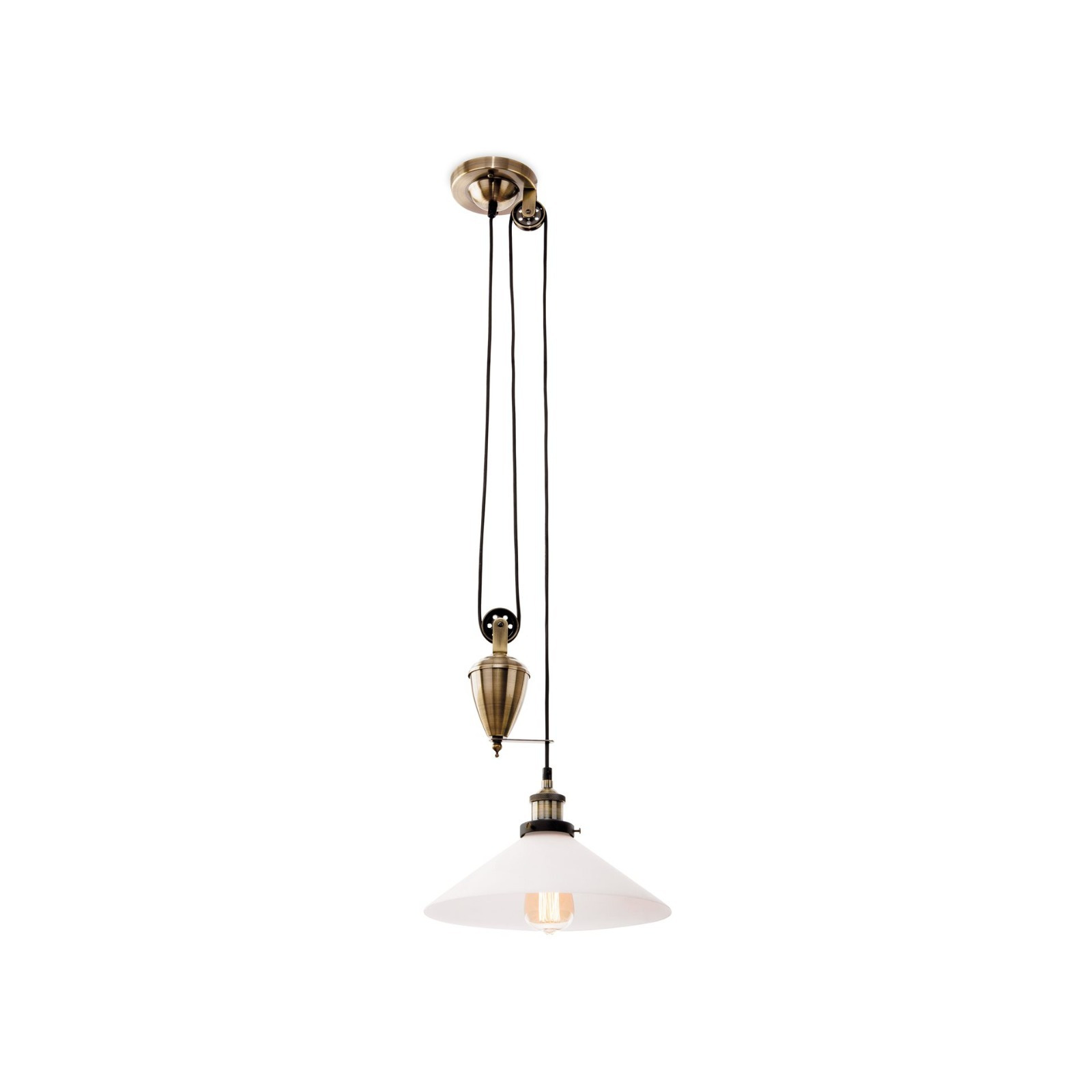 Firstlight 5903AB Empire 1 Light Rise And Fall Ceiling Pendant  Light In Antique Brass