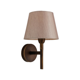 Firstlight 8217BZOY Transition 1 Light Wall Light In Bronze With Oyster Shade