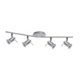 Searchlight 7444CC-LED 4 Light Adjustable Bar Ceiling Spot Light In Chrome And Satin Silver