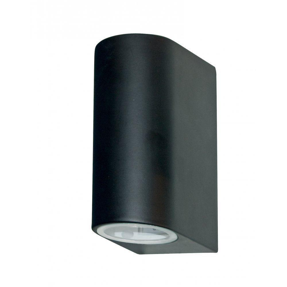 Searchlight 8008-2BK-LED Outdoor 2 Light Wall Light With Fixed Glass Lens In Black