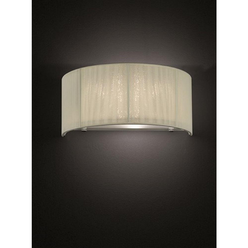 F2341/1 Wish 1 Light Wall Light With Cream Thread Shade And Glass Diffuser
