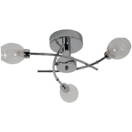 Regal 3 Way Semi Flush Ceiling Light in Polished Chrome Finish