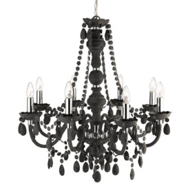 Searchlight 8888-8GY Marie Therese 8 Light Ceiling Pendant Light In Charcoal Grey