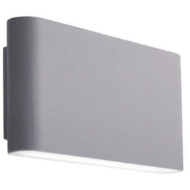 Searchlight 2562GY Outdoor Wall Light With Frosted Diffuser In Aluminium And Dark Grey