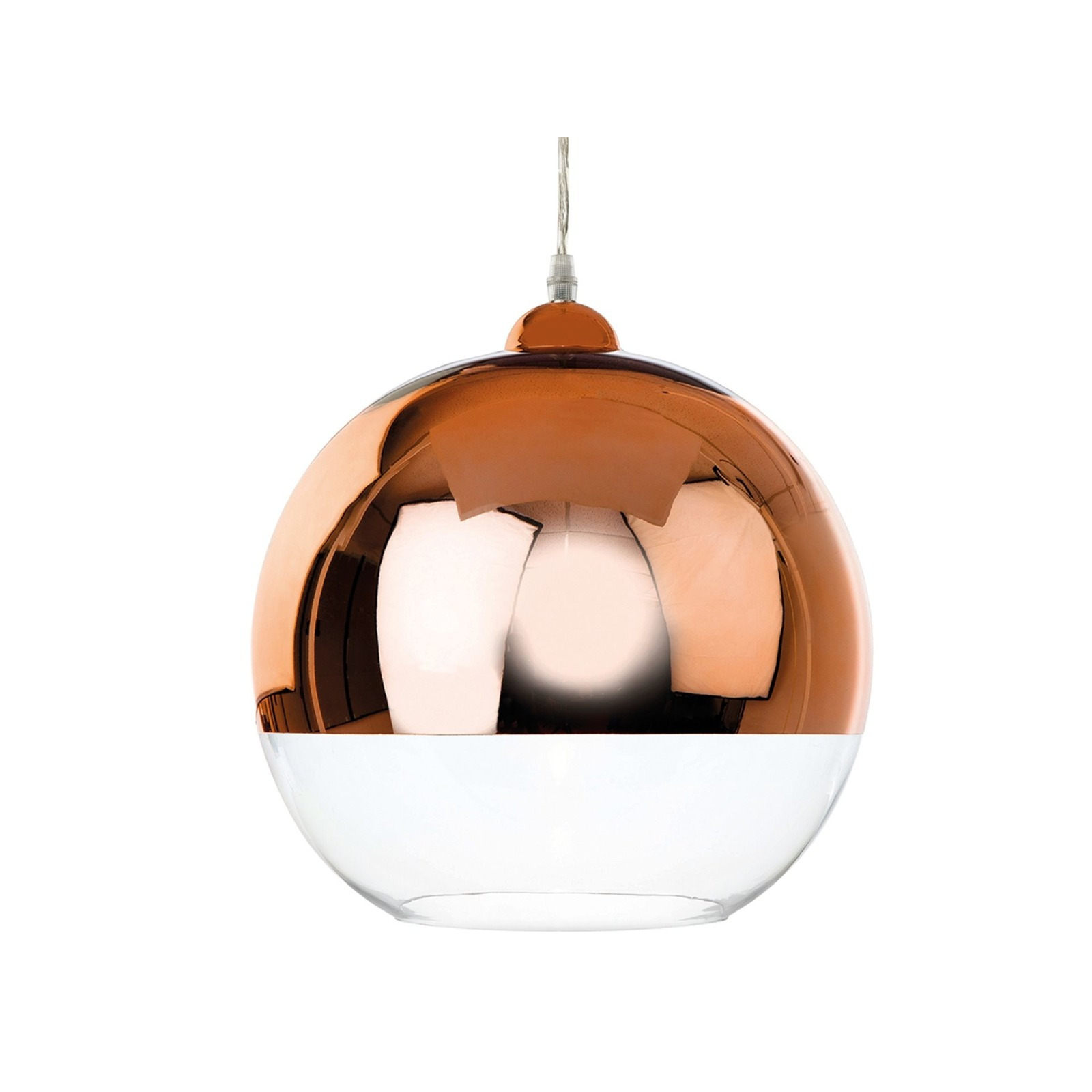 Firstlight 5908CP Club 1 Light Ceiling Pendant Light In Copper With Clear Glass