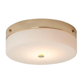 Elstead TAMAR/F/L PG Tamar Large Bathroom Flush Ceiling Light In Polished Gold - Dia: 290mm