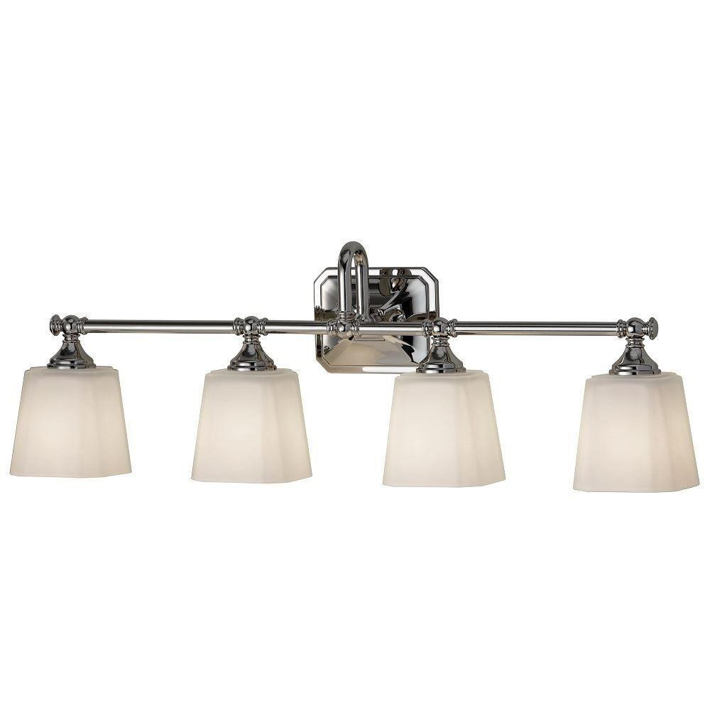 Elstead FE/CONCORD4 BATH Concord 4 Light Above Mirror Wall Light In Polished Chrome With Opal Etched Shades