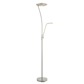 Endon 73081 Alassio LED Mother And Child Task Floor Lamp In Satin Chrome