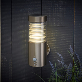 Endon 72916 Equinox LED PIR One Light Outdoor Wall Light In Marine Grade Brushed Stainless Steel
