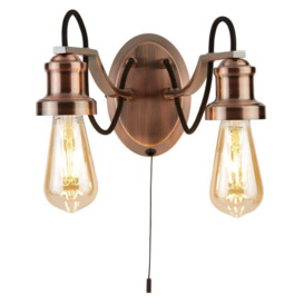 Searchlight 1062-2CU Olivia Two Light Wall Light In Copper