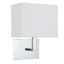 Searchlight 5519CC One Light Wall Light In Chrome With White Rectangular Shade