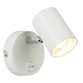 Searchlight 3171WH Rollo 1 Light LED Wall Spotlight In White And Chrome