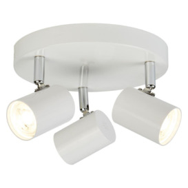 Searchlight 3173WH Rollo 3 Light LED Ceiling Spotlight In White And Chrome
