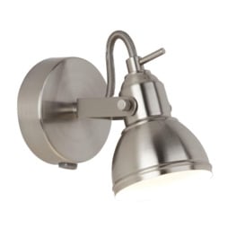 Searchlight 1541SS Focus One Light Wall Spotlight In Satin Silver