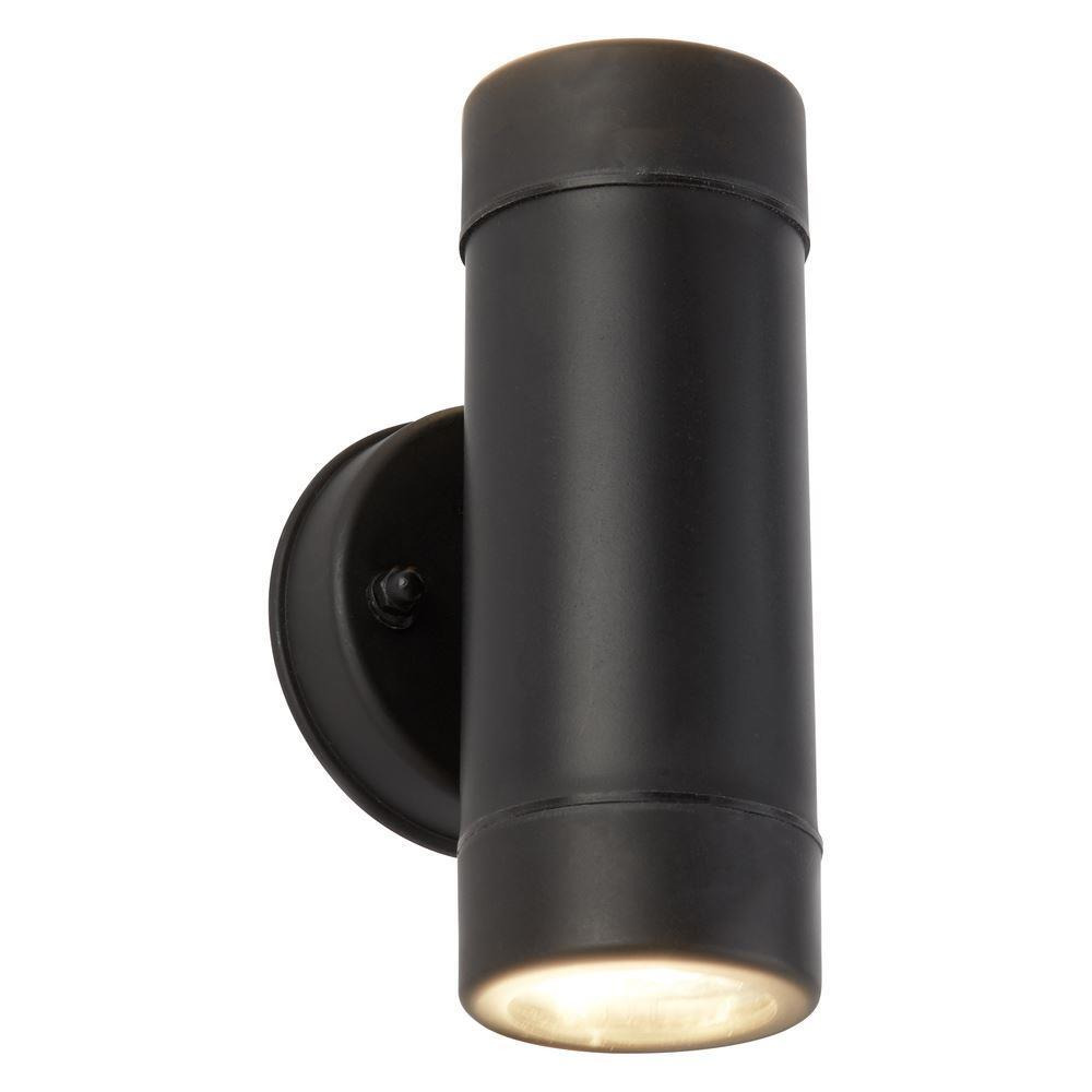 Searchlight 7592-2BK 2 Light LED Outdoor Cylindrical Coastal Wall Light In Black - Height: 160mm