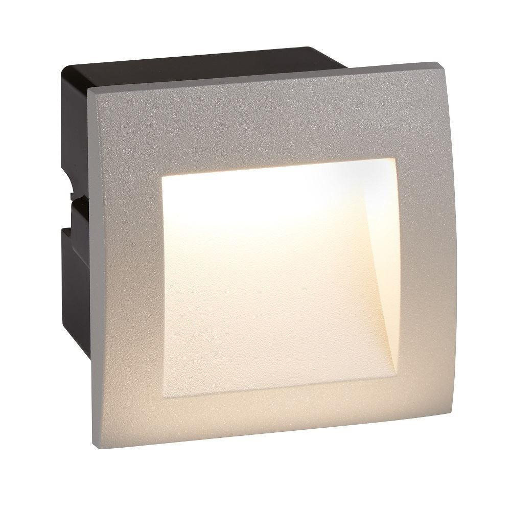 Searchlight 0661GY Ankle Square Recessed Outdoor Wall Light In Grey - Length: 90mm