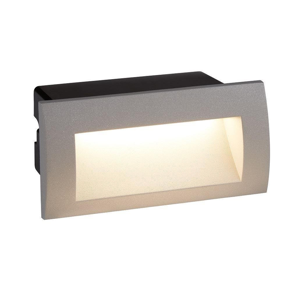 Searchlight 0662GY Ankle Rectanguar Recessed Outdoor Wall Light In Grey - Length: 140mm