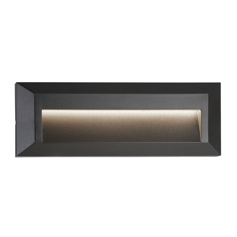 Searchlight 8732GY Ankle Rectangular Recessed Outdoor Wall Light With Curve In Grey-Length: 2280mm