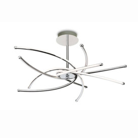 Firstlight 4852CH Caprice LED Semi Flush Ceiling Light In Chrome With Curved Arms
