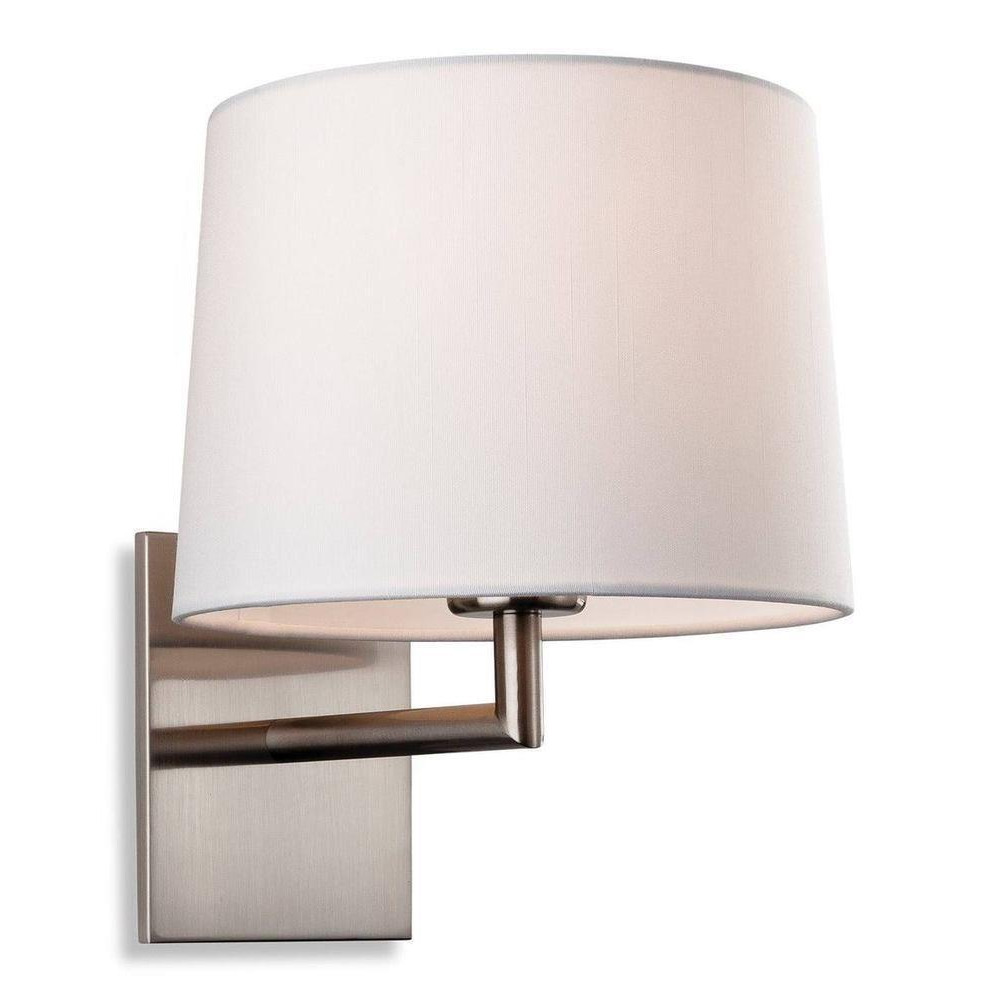 Firstlight 4935BS Grand One Light Wall Light In Brushed Steel With Cream Shade