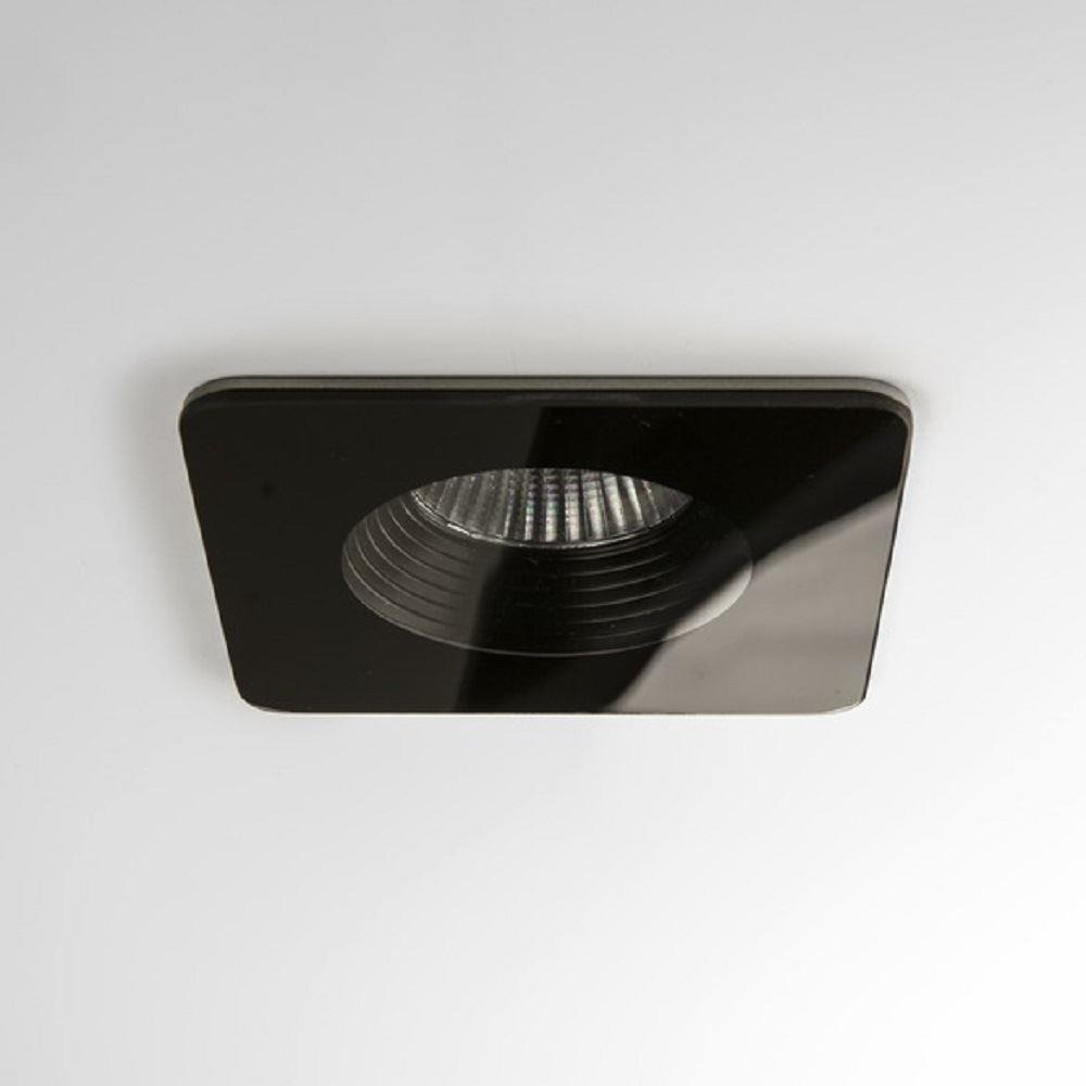 Astro 1254017 Vetro One Light Square Recessed Ceiling Downlight In Black - L: 90mm