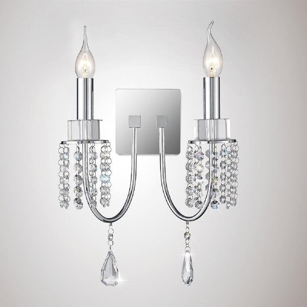 Diyas IL31541 Emily 2 Light Wall Light In Polished Chrome