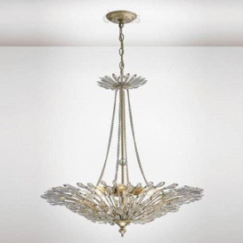 Diyas IL31672 Fay 6 Light Ceiling Pendant In Aged Silver And Gold