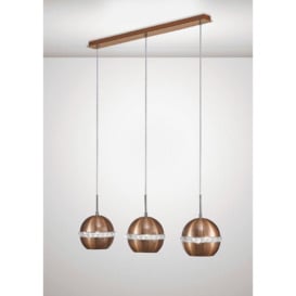 Diyas IL31611 Andrea 3 Light Linear Pendant In Satin Copper