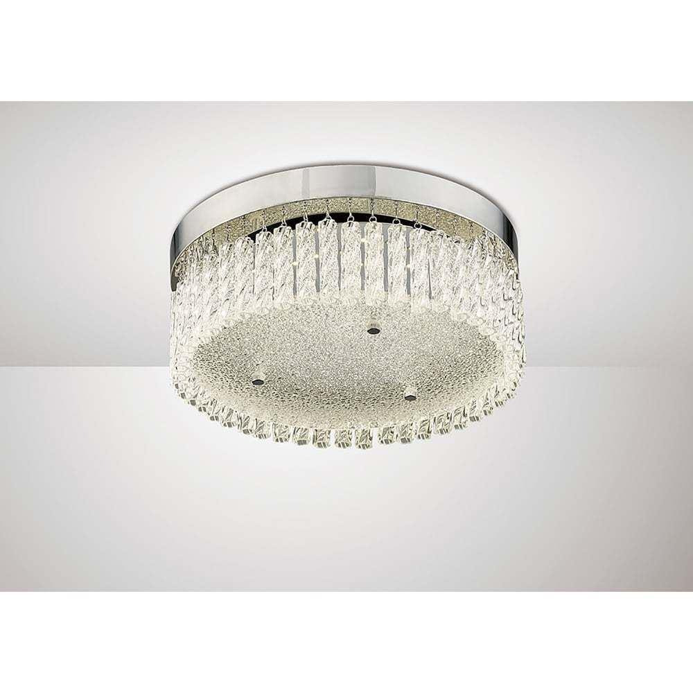 Diyas IL80054 Aiden LED Small Round Flush Light In Polished Chrome - Dia: 300mm