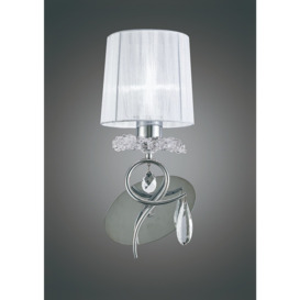 Mantra M5277 Louise 1 Light Wall Light In Chrome With White Shade