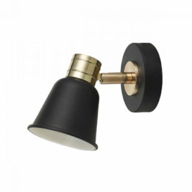 Dar FRY0754 Fry 1 Light Wall Spotlight In Black And Gold