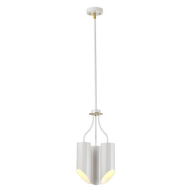 Elstead QUINTO3WAB Quinto 3 Light Ceiling Chandelier In White And Aged Brass