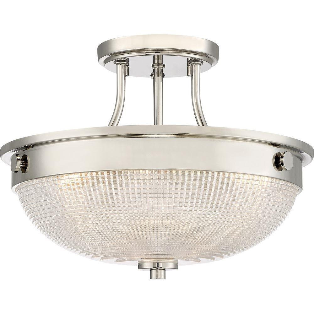 QZ/MANTLESFIS Mantle 2 Light Semi Flush Ceiling Light In Imperial Silver