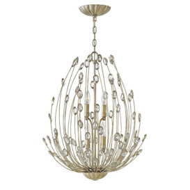 HK/TULAH4 Tulah 4 Light Two Tier Ceiling Chandelier In Silver Leaf