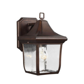 FE/OAKMONT2/S Oakmont Small Outdoor Wall Lantern In Bronze - H: 273mm