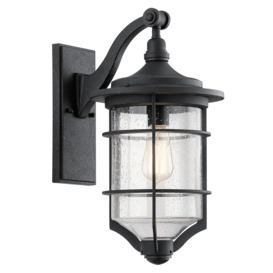 KL-ROYALMARIN2-M Royal Marine Medium Outdoor Wall Lantern In Black - H: 462mm