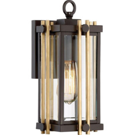 QZ/GOLDENROD2/S Golden Rod Small Outdoor Wall Lantern In Bronze - H: 324mm