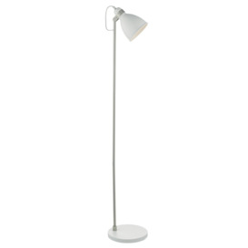 Dar FRE4902 Frederick 1 Light Floor Light In White And Satin Chrome